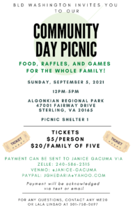 Community Day-Picnic 2021 Flyer